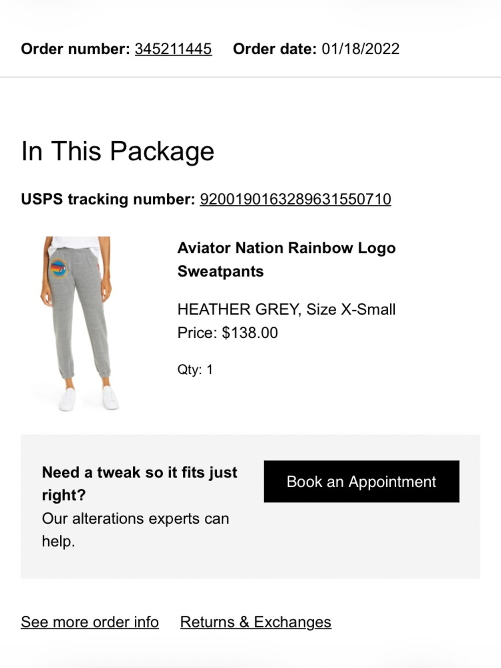 Aviator Nation Heather Grey Joggers with Rainbow Patch